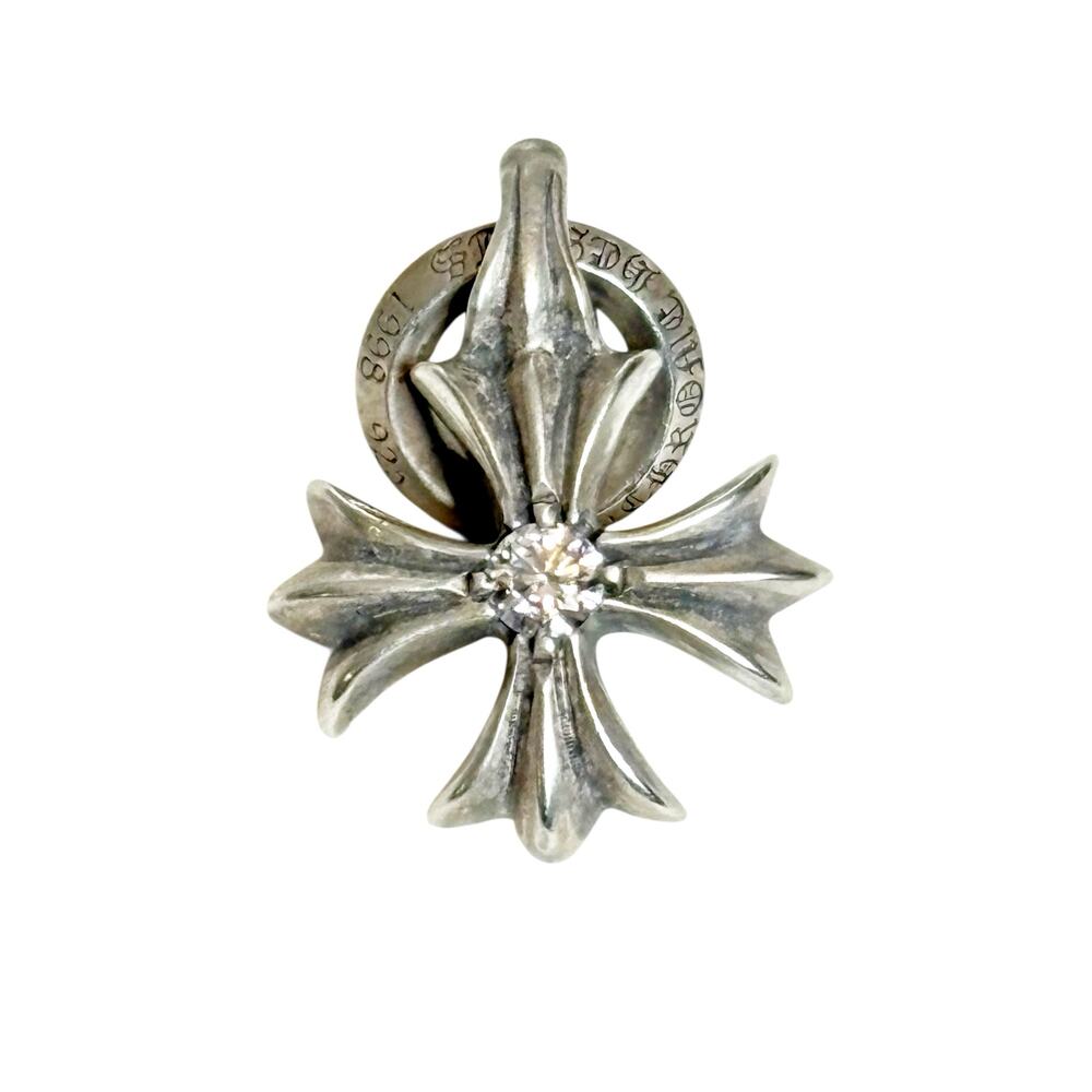 Chrome Hearts Sterling Silver & Diamond Plus Cross Pendant .925 - Picture 3 of 6